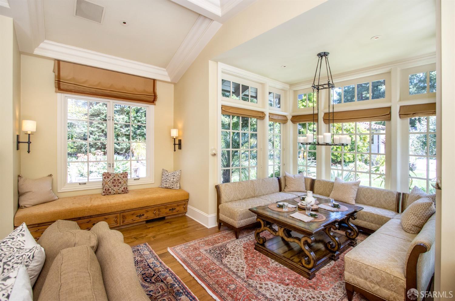 75 Almendral Avenue Atherton, CA 94027 - Photo 26 of 40 a living room with furniture and a large window