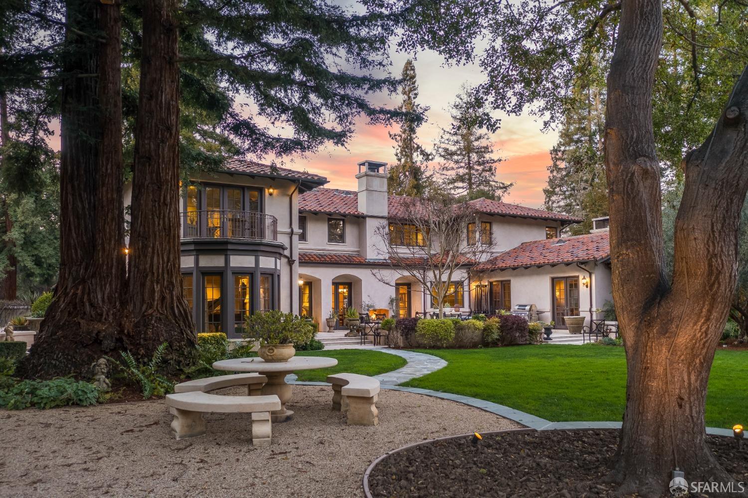 75 Almendral Avenue Atherton, CA 94027 - Photo 9 of 40 a view of a house with backyard sitting area and garden