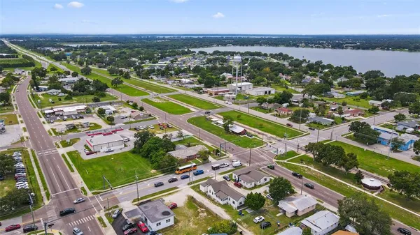 an aerial view of a city