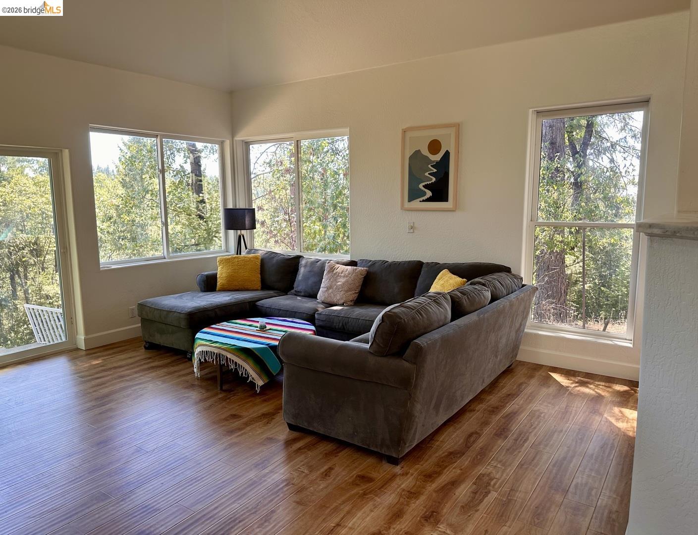 2080 Nelson Road Camino, CA 95709 - Photo 9 of 55 Expansive windows with abundant natural light, wood-finish flooring, and a sliding glass door