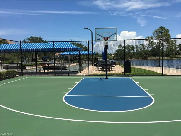a view of a indoor basketball court