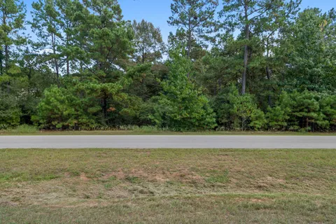 a view of a green field with lots of trees