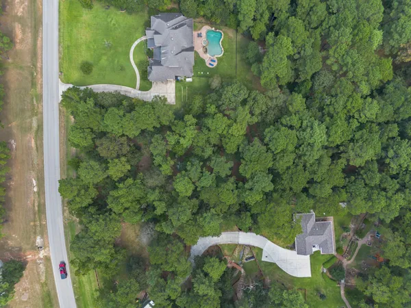 an aerial view of a house