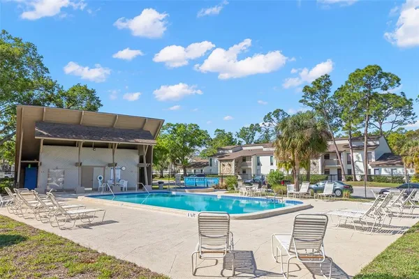 a view of a house with a swimming pool