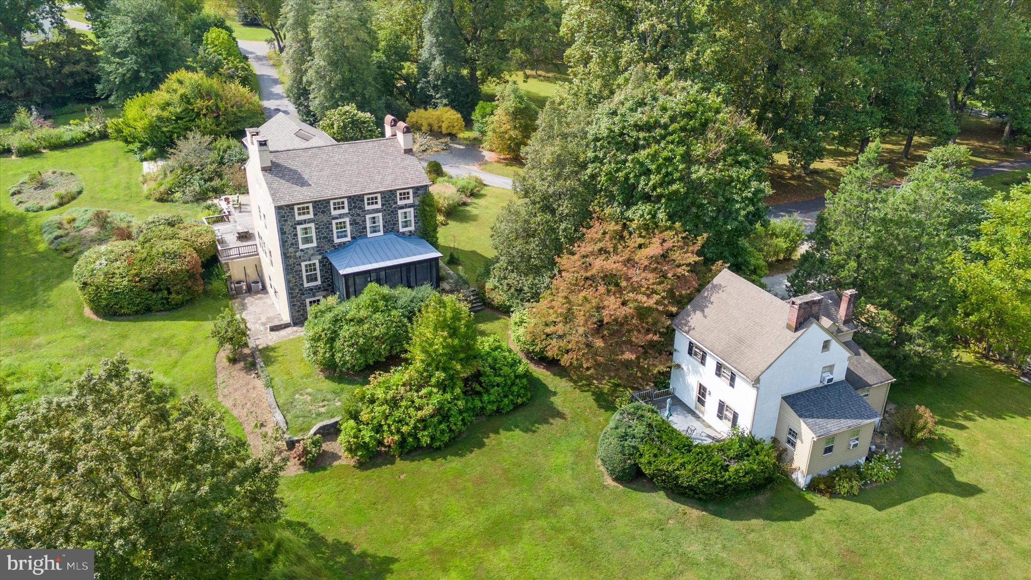 818 Burrows Run Road Chadds Ford, PA 19317 - Photo 69 of 92 an aerial view of a house with garden space and street view