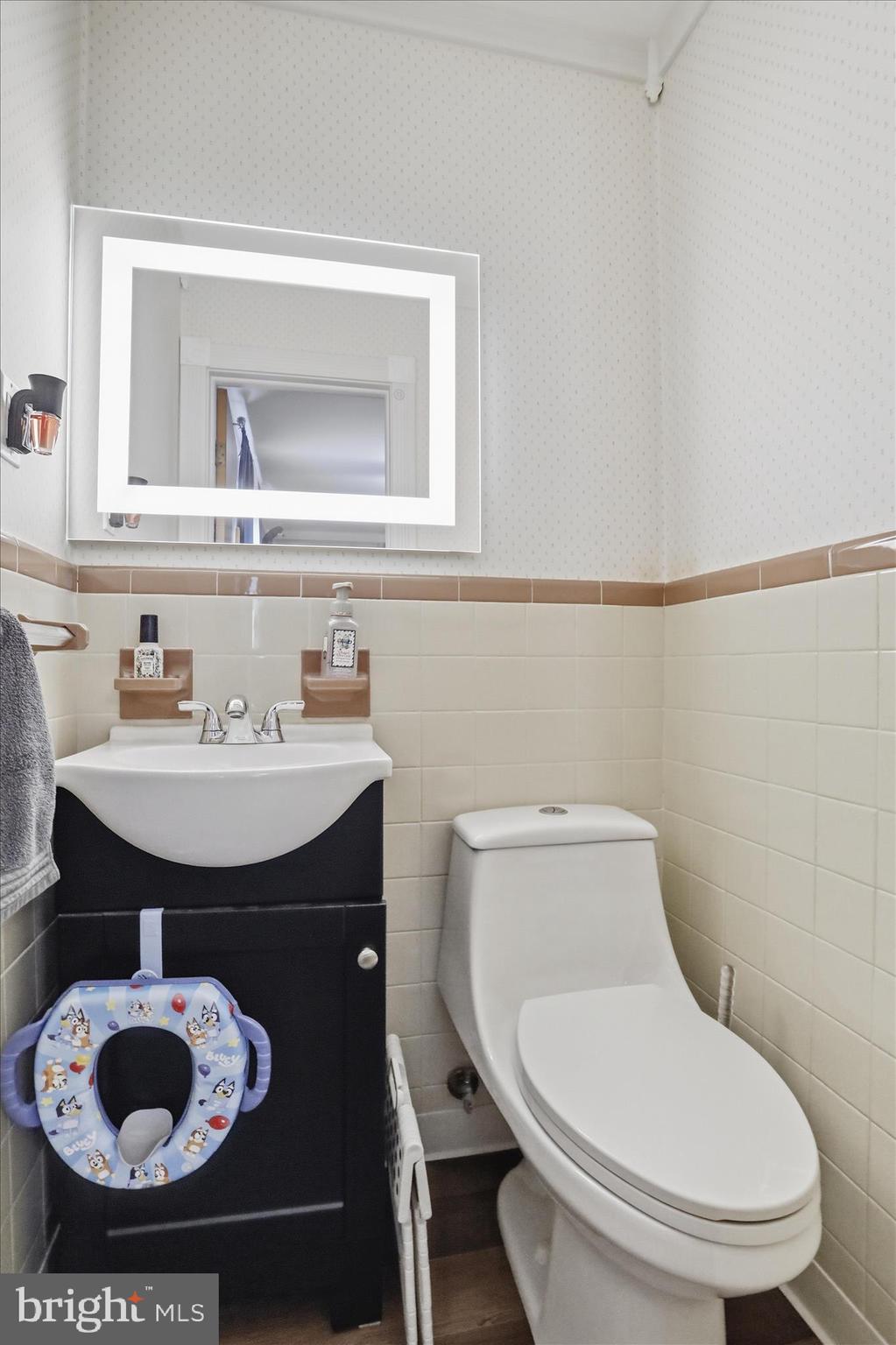 14704 Main Street Cresaptown, MD 21502 - Photo 28 of 58 a bathroom with a toilet a sink and a mirror