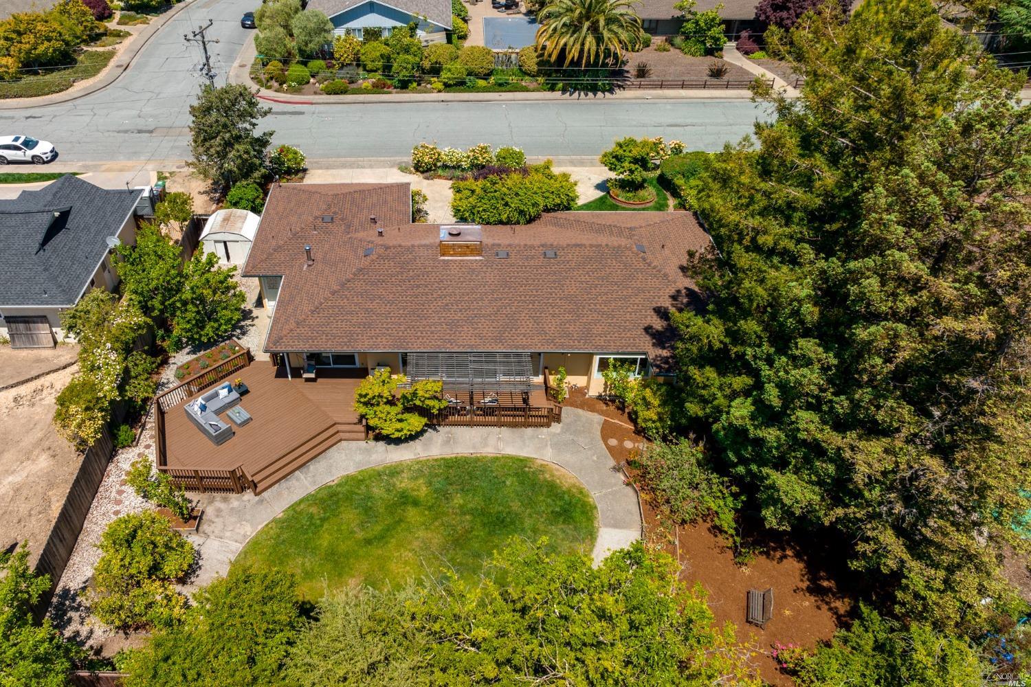16 Loma Linda Road San Rafael, CA 94901 - Photo 43 of 46 an aerial view of a house with yard swimming pool and outdoor seating