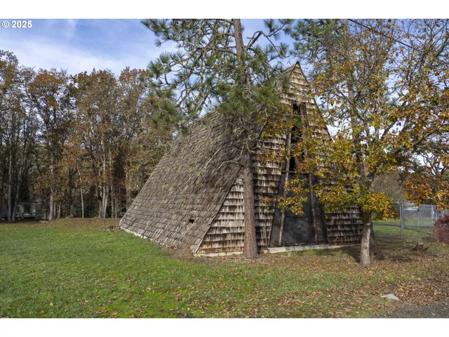 a view of a backyard