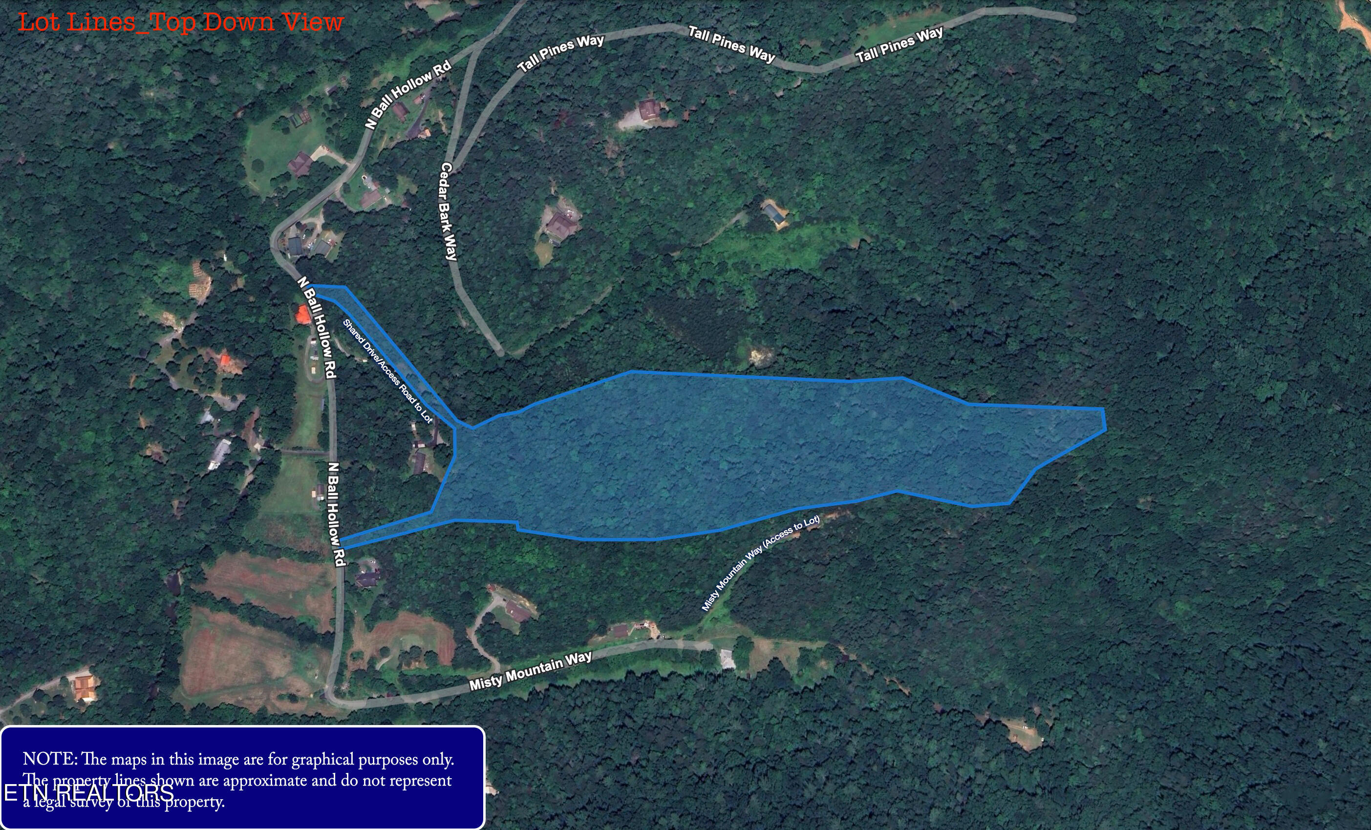 3740 North Ball Hollow Road Sevierville, TN 37876 - Photo 7 of 31 Lot Lines_Top Down View