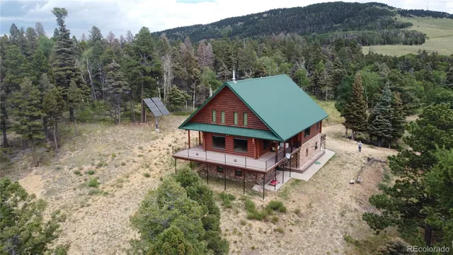 an aerial view of a house