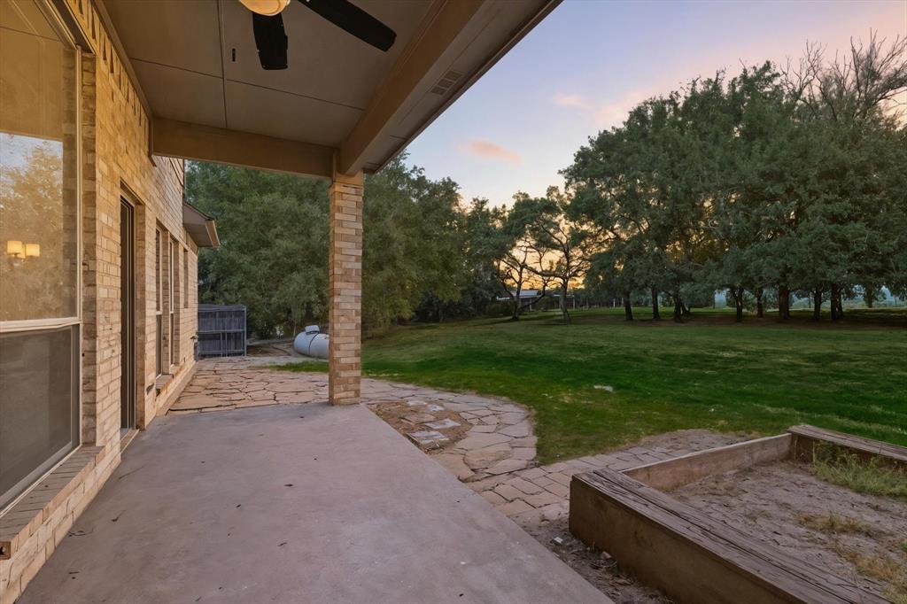 3521 Bay Ridge Drive Little Elm, TX 75068 - Photo 31 of 38 a view of a backyard with a garden and plants
