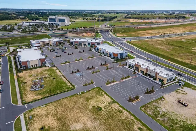 an aerial view of a city