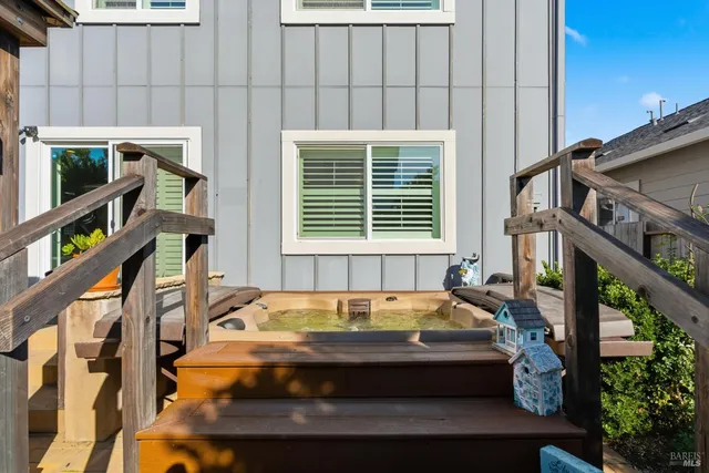 a view of jacuzzi with couch