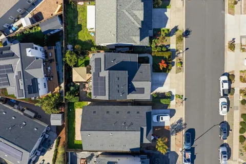 an aerial view of multiple house