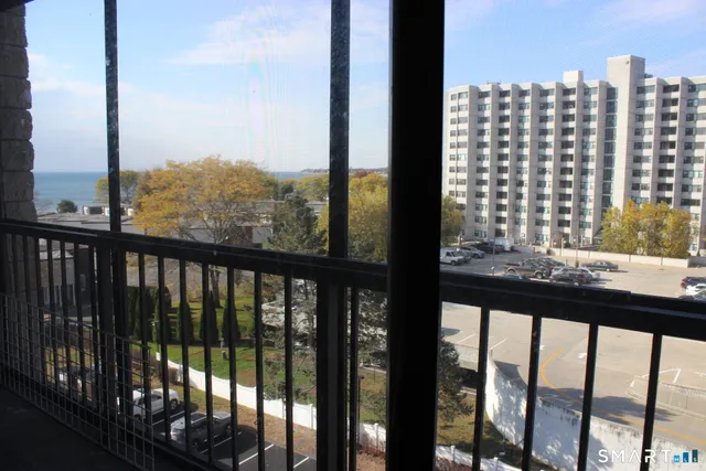 a city view from a balcony