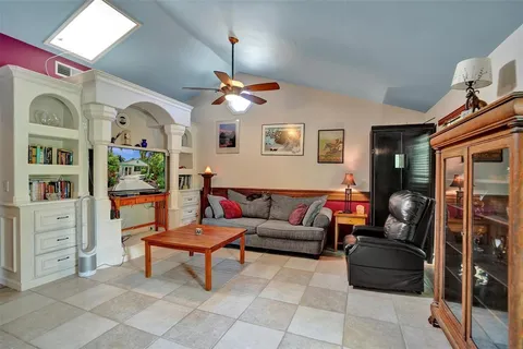 a living room with furniture