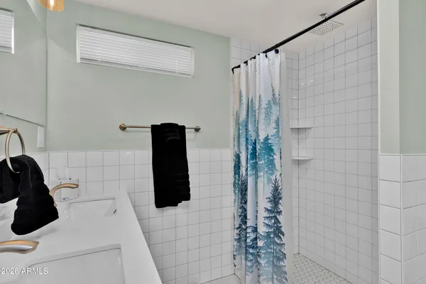 a bathroom with a shower