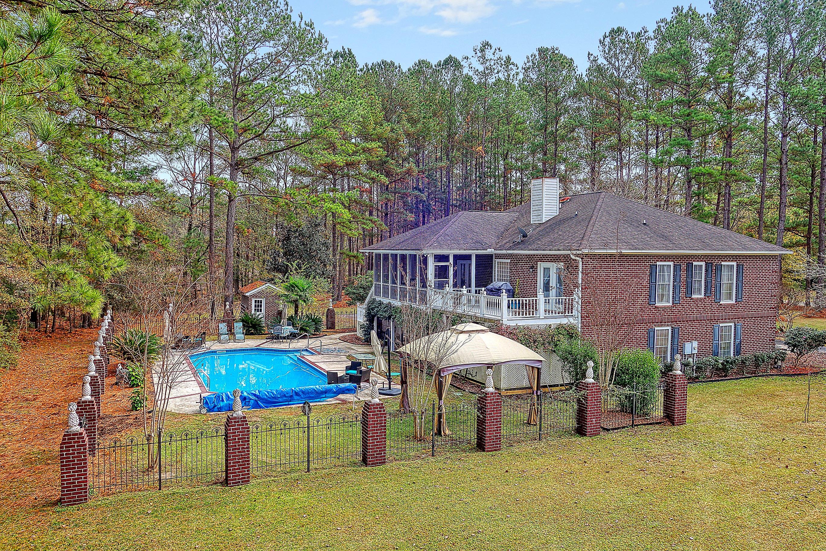 155 Old Winter Road Summerville, SC 29486 - Photo 34 of 38 Brick Columns and Fenced Pool area