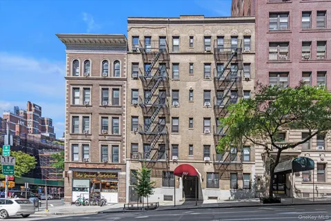 a front view of a building with street