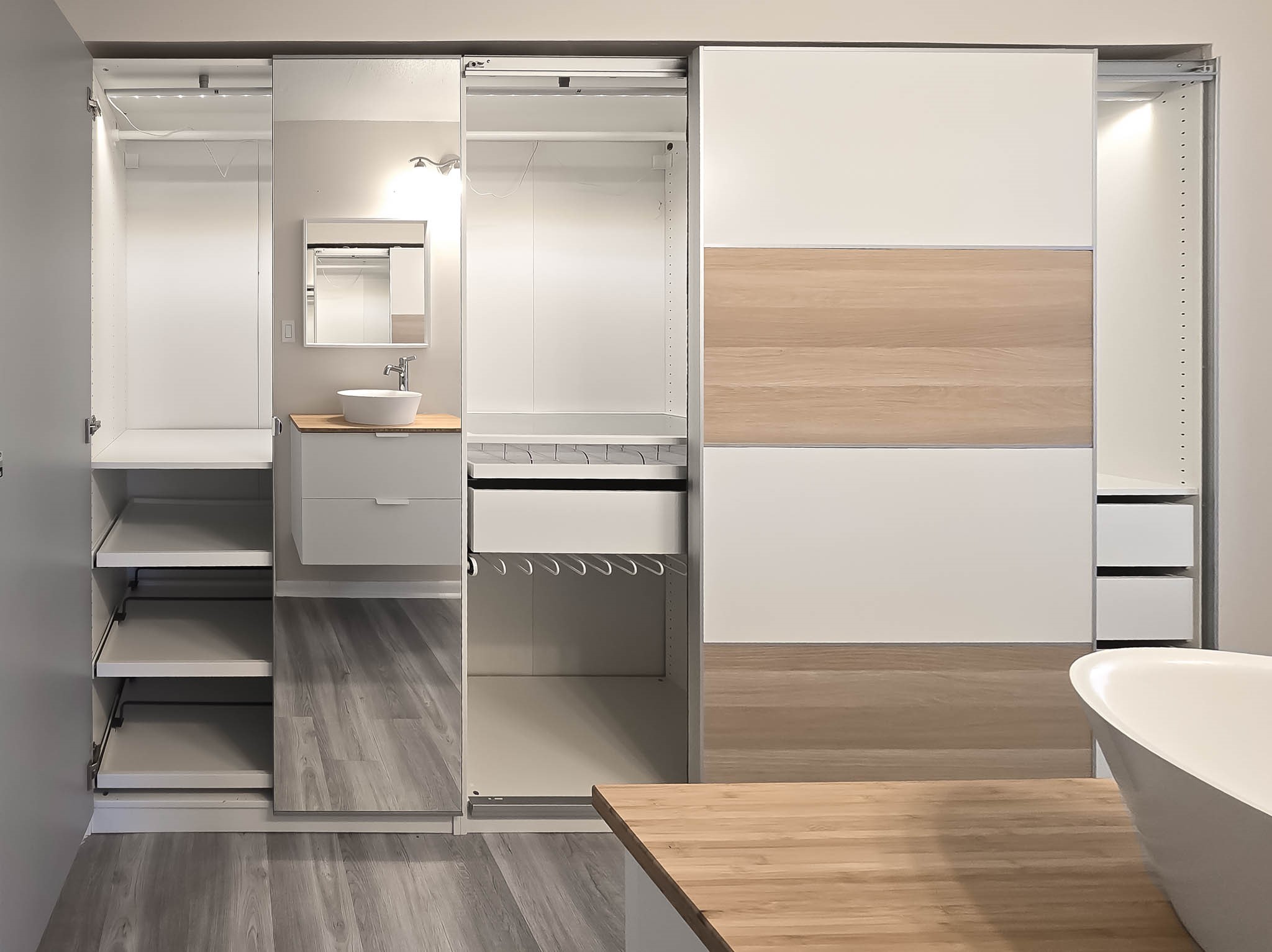 2277 South Kirkwood Road, Unit 4/808 Houston, TX 77077 - Photo 8 of 23 Discover a beautifully organized closet offering sleek shelving and ample storage, seamlessly blending functionality with modern design.