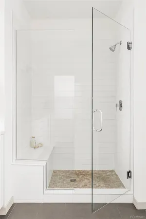 a bathroom with a shower