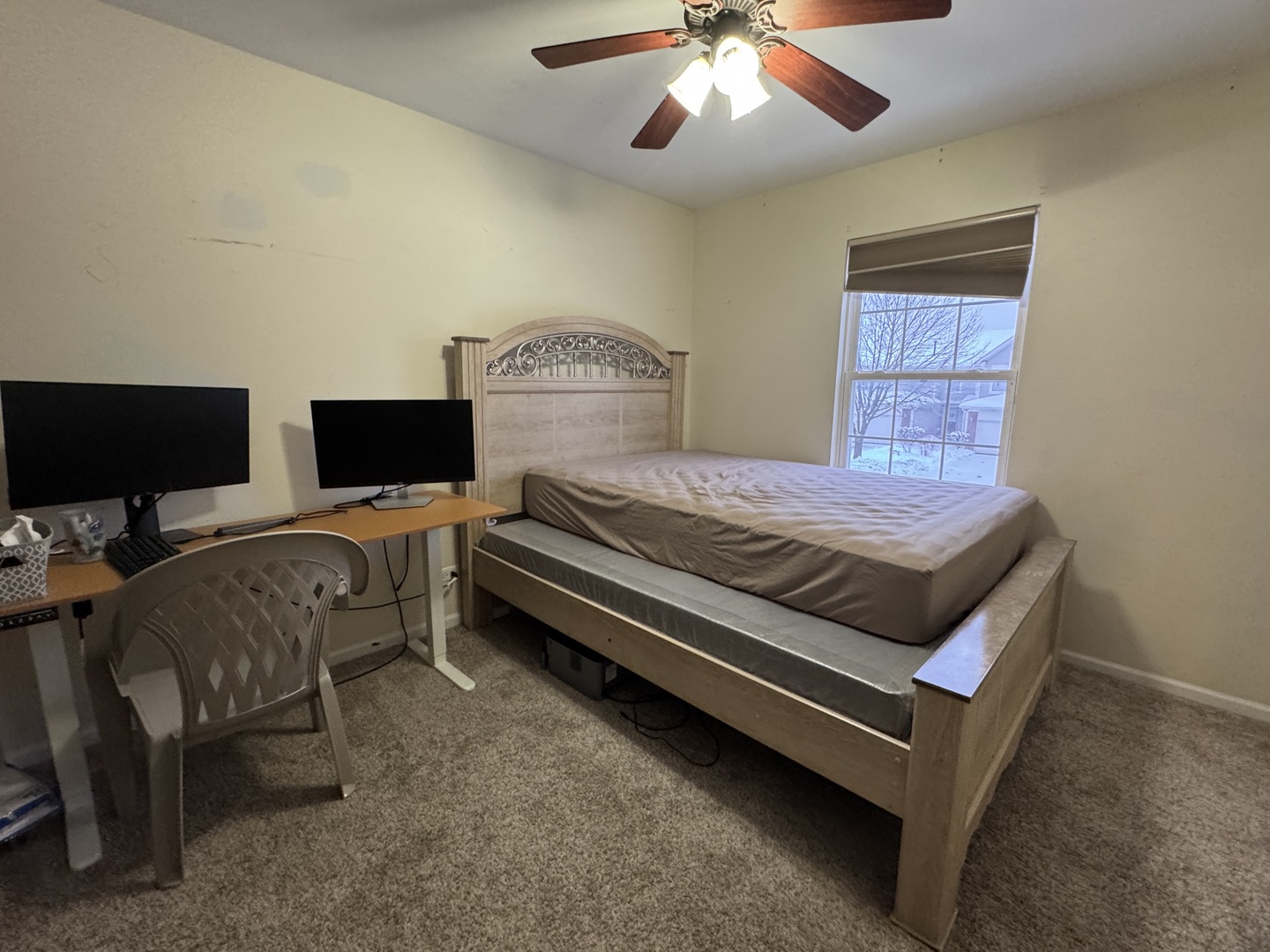 3281 Cool Springs Court Naperville, IL 60564 - Photo 10 of 16 a bedroom with a bed and a chandelier