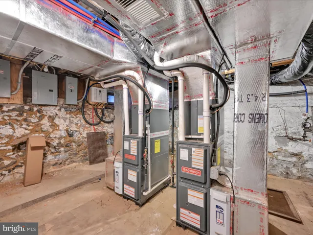 a view of a room with racks