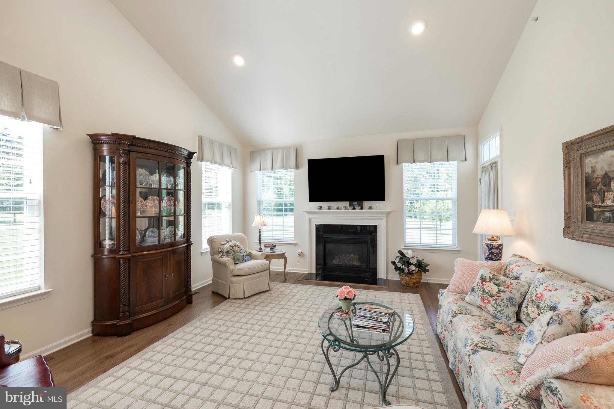 481 Lee Place Exton, PA 19341 - Photo 14 of 42 Living Room with Vaulted Ceiling and Gas Fireplace
