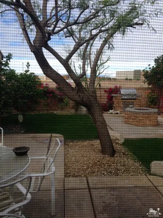 a view of outdoor space with seating space