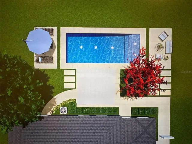 a view of an outdoor sitting space