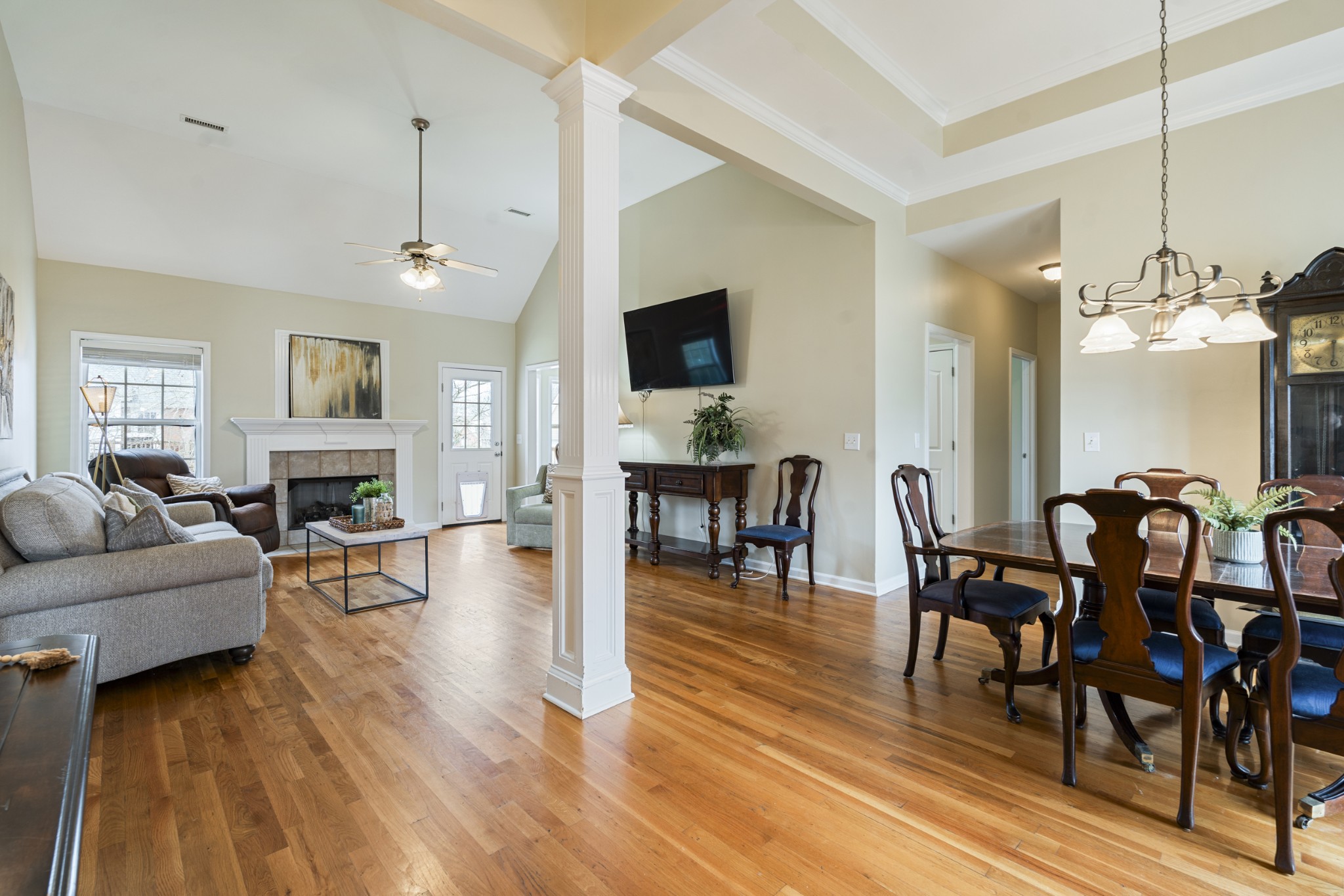 2611 Mission Ridge Drive Murfreesboro, TN 37130 - Photo 3 of 27 a living room with fireplace furniture and a wooden floor