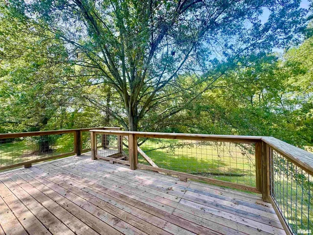 a view of deck with hardwood and lake view