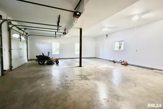 a view of a room with wooden walls