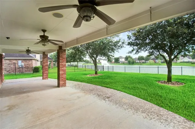 a view of a yard with porch