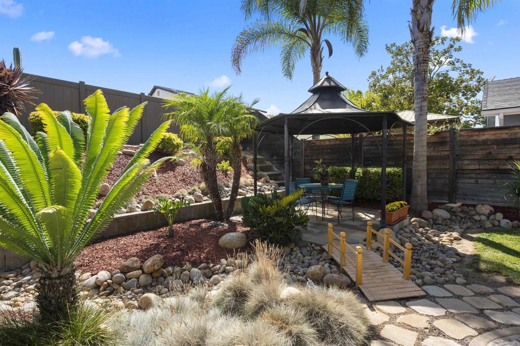 4627 Huggins Street University City, CA 92122 - Photo 39 of 54 a view of a backyard with plants and palm trees