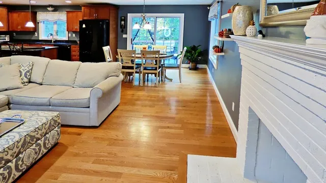 a living room with furniture and a couch