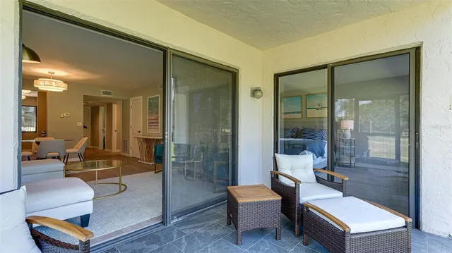 a living room with furniture