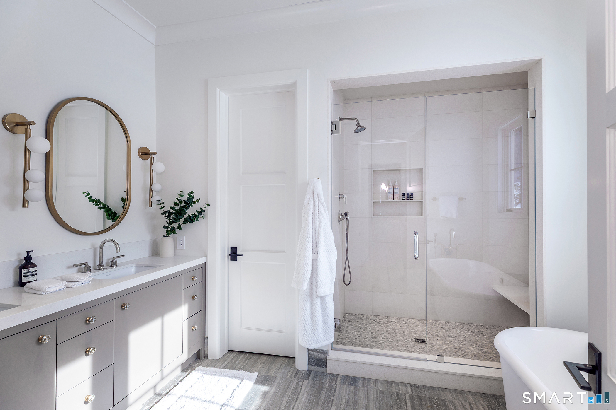 292 Wood Duck Road Amenia, NY 12501 - Photo 22 of 30 a bathroom with a double vanity sink mirror and shower