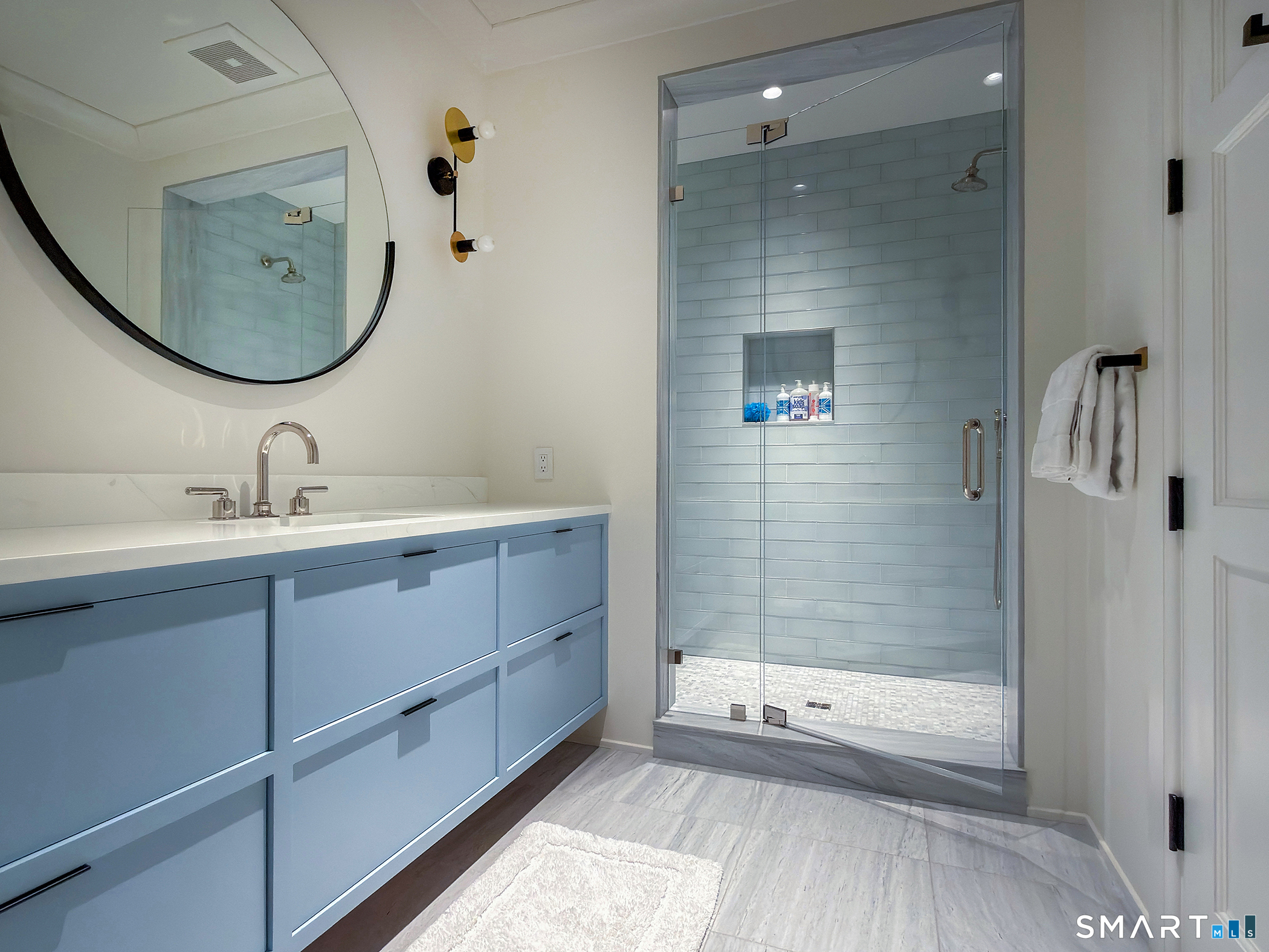 292 Wood Duck Road Amenia, NY 12501 - Photo 26 of 30 a bathroom with a double vanity sink mirror and shower