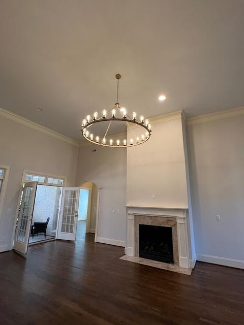 104 Gardengate Drive Franklin, TN 37069 - Photo 6 of 9 a view of livingroom with fireplace wooden floor and chandelier