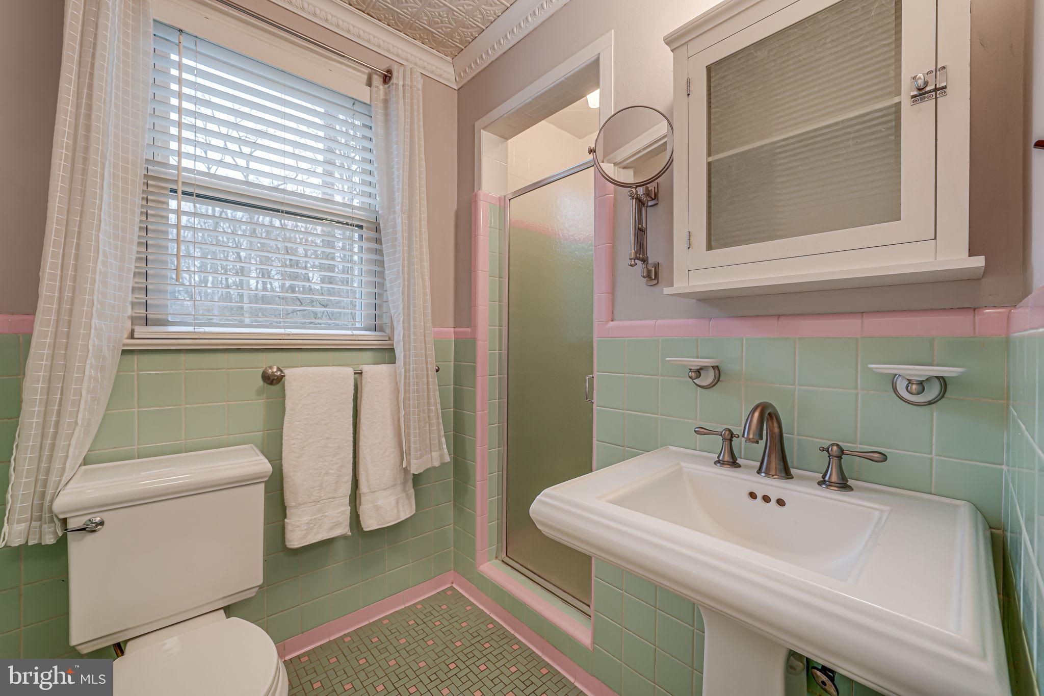 8536 Aponi Road Vienna, VA 22180 - Photo 26 of 40 a bathroom with a sink a toilet and a mirror