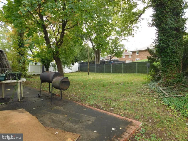 a view of a yard with a tree