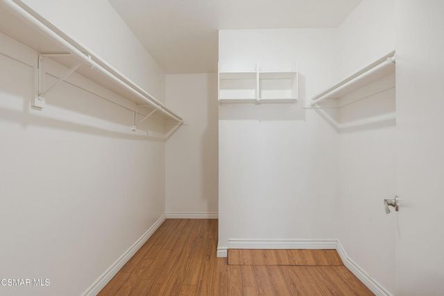 a view of small space with racks on the wall