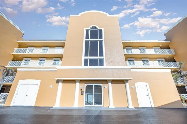 a front view of a building