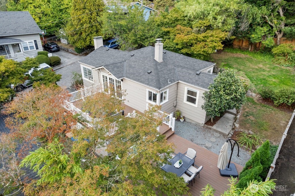 4431 Southwest Kenyon Place Seattle, WA 98136 - Photo 18 of 30 an aerial view of a house with a yard