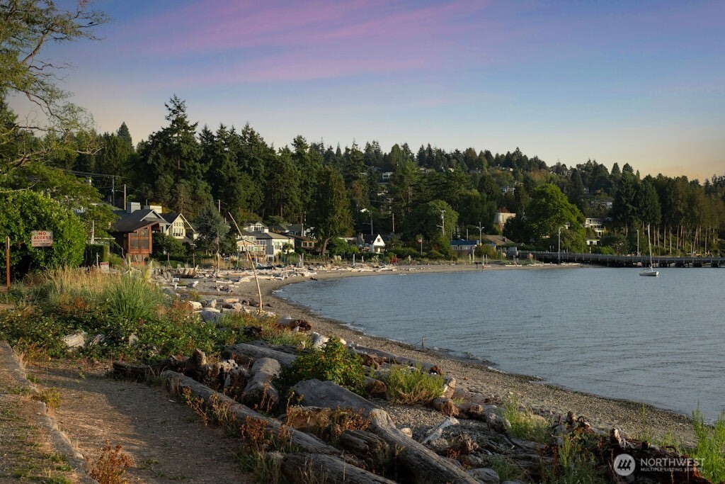 4431 Southwest Kenyon Place Seattle, WA 98136 - Photo 26 of 30 a view of a lake with a trees
