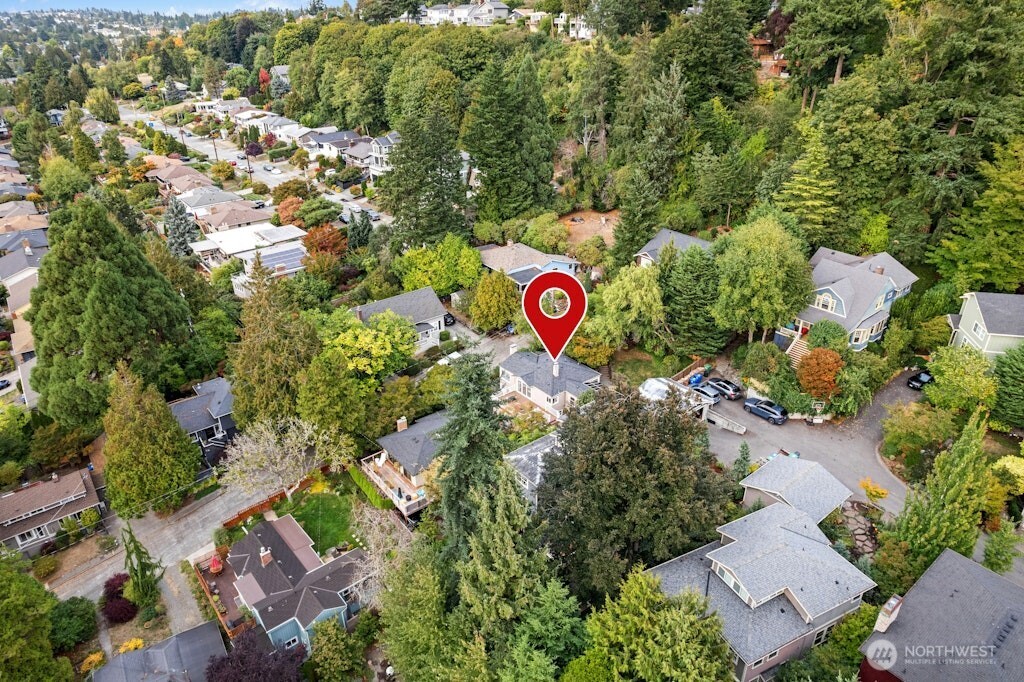 4431 Southwest Kenyon Place Seattle, WA 98136 - Photo 28 of 30 an aerial view of a red and white house