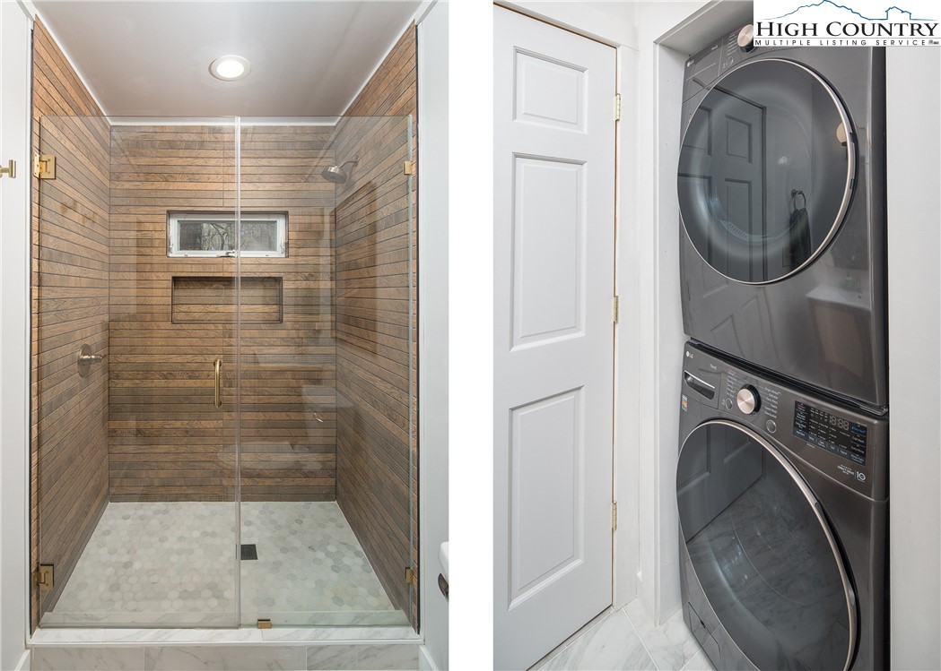280 Chinkapin Ridge Road Seven Devils, NC 28604 - Photo 21 of 36 a view of a bathroom with a washer and dryer