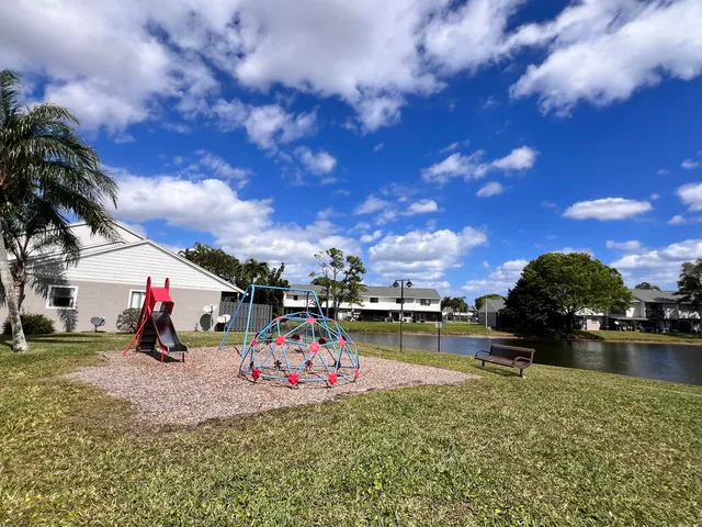 a view of a lake with houses
