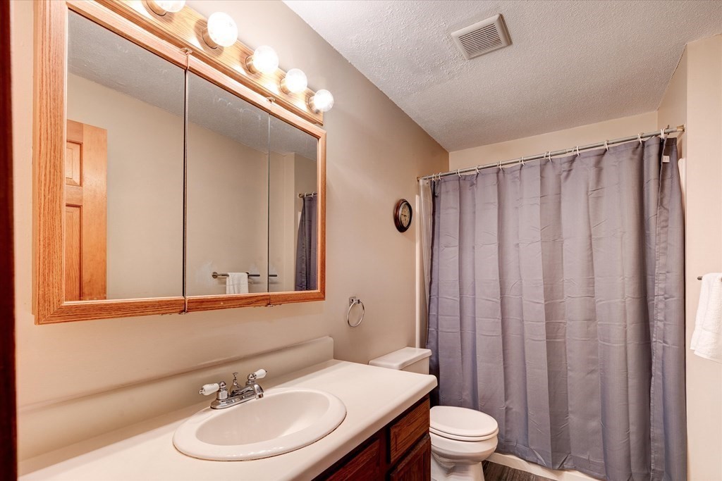 6 Litchfield Road, Unit A Londonderry, NH 03053 - Photo 17 of 28 a bathroom with a toilet a sink and a mirror